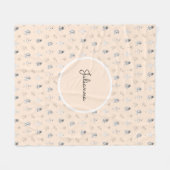 Peach Ballerina Line Art  フリースブランケット (正面(横))