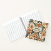 Peach Beige Chrysanthemum Floral Spiral Notebook ノートブック (内部)