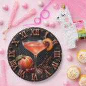 Peach Bellini Cocktail Bar Decor ペーパープレート (パーティー)