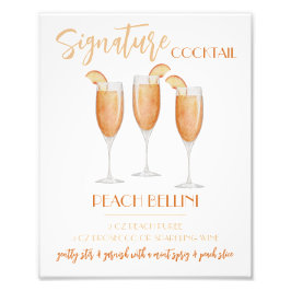 Peach Bellini Signature Cocktail Recipe フォトプリント