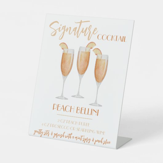 Peach Bellini Signature Cocktail Recipe 台座サイン (正面)