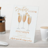 Peach Bellini Signature Cocktail Recipe 台座サイン (インサイチュ)