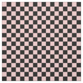 Peach & Black Checkerboard ファブリック (見本)