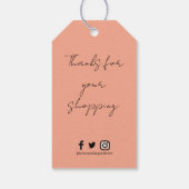 Peach Black Text Business Logo Address Label price ギフトタグ (裏面)