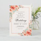 Peach Blossom Botanical Whimsy Wedding 招待状 (スタンド正面)