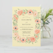 Peach Blossom Garland Romance Wedding 招待状 (スタンド正面)