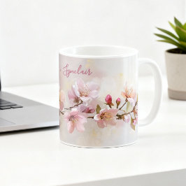 Peach Blossom Spring Floral Teacher Appreciation コーヒーマグカップ