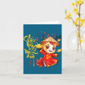 Peach Blossom Vietnamese Lunar New Year Horse 2026 カード (黄色い花)