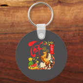 Peach Blossom Vietnamese Lunar New Year Horse 2026 キーホルダー (正面)