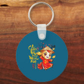 Peach Blossom Vietnamese Lunar New Year Horse 2026 キーホルダー (正面)