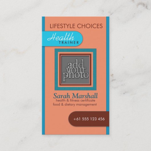 Peach & Blue写真の名刺を追加 名刺 (正面)