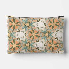 Peach Blue Botanical Seamless Pattern アクセサリーポーチ