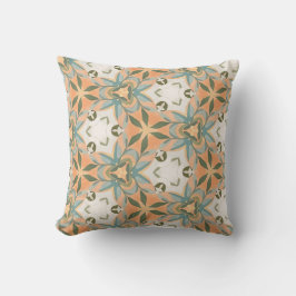 Peach Blue Botanical Seamless Pattern クッション