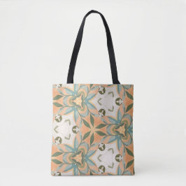 Peach Blue Botanical Seamless Pattern トートバッグ