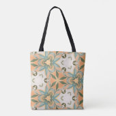 Peach Blue Botanical Seamless Pattern トートバッグ (裏面)