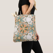 Peach Blue Botanical Seamless Pattern トートバッグ (クローズアップ)