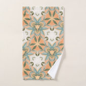 Peach Blue Botanical Seamless Pattern バスタオルセット (ハンドタオル)