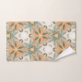 Peach Blue Botanical Seamless Pattern バスタオルセット (ハンドタオル)