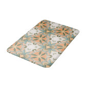 Peach Blue Botanical Seamless Pattern バスマット (アングル)