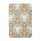 Peach Blue Botanical Seamless Pattern バスマット (正面縦)