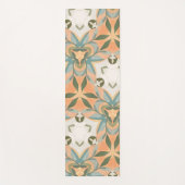 Peach Blue Botanical Seamless Pattern ヨガマット (正面)