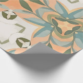 Peach Blue Botanical Seamless Pattern ラッピングペーパー (角)