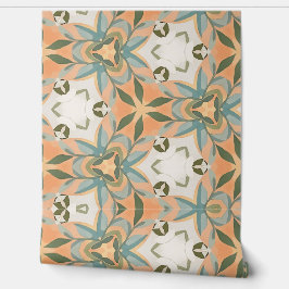Peach Blue Botanical Seamless Pattern 壁紙