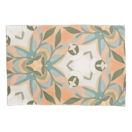 Peach Blue Botanical Seamless Pattern 枕カバー
