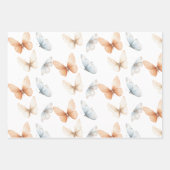 Peach Blue Butterflies Baby Shower ラッピングペーパーシート (正面)