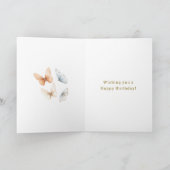 Peach Blue Butterflies Birthday カード (内部)