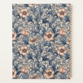 Peach Blue Floral William Morris Elegant Monogram プランナー手帳 (裏面)