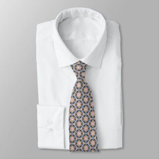 Peach Blue Lilac Circular Flourish Neck Tie ネクタイ (タイ)
