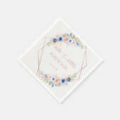 Peach Blue Wedding Collection スタンダードカクテルナプキン (角)