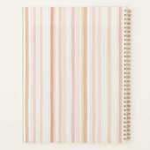 Peach Blush Cream Stripes Tropical Hibiscus Floral プランナー手帳 (裏面)