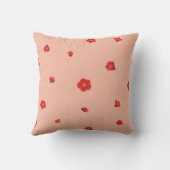 Peach Blush Japanese Quince Floral Pattern クッション (裏面)