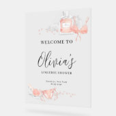 Peach Blush Lingerie Bridal Shower Welcome アクリルサイン (傾斜)