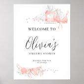 Peach Blush Lingerie Bridal Shower Welcome ポスター (正面)