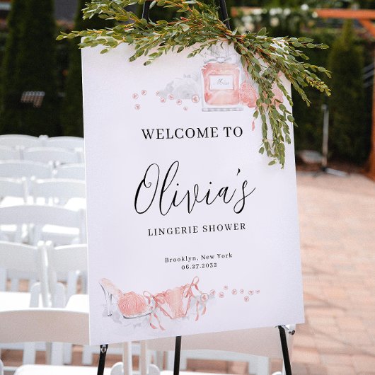 Peach Blush Lingerie Bridal Shower Welcome ポスター