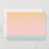 Peach Blush Mint Ombre Couple Names Wedding サンキューカード (裏面)