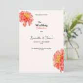 Peach Blush roses classy wedding invitation 招待状 (スタンド正面)