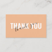 Peach Bold Script Thank You Card Discount Business 名刺 (正面)