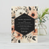 Peach Botanical Elegance Wedding 招待状 (スタンド正面)