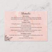  Peach Botanical Wedding Details Card エンクロージャーカード (正面)