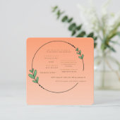 Peach Botanical Wedding Invitation | Minimalist Ci 招待状 (スタンド正面)