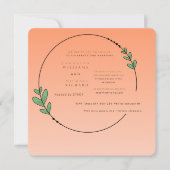 Peach Botanical Wedding Invitation | Minimalist Ci 招待状 (正面)