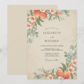 Peach Bountiful Orchard Wedding 招待状 (正面/裏面)