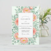Peach Breathtaking Botanical Wedding 招待状 (スタンド正面)