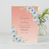 Peach Breezy Botanical Wedding 招待状 (スタンド正面)