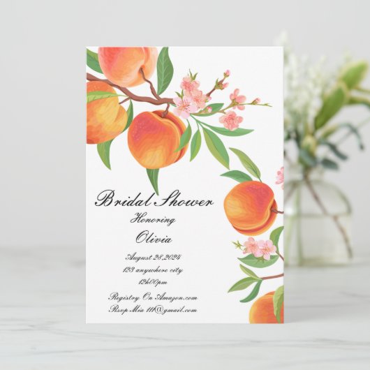 PEACH BRIDAL SHOWER INVITATION 招待状 (スタンド正面)