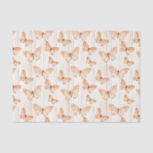 Peach Butterflies Birthday 薄葉紙 (正面)